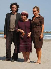 Mathieu Demy, Agnes Varda and Rosalie Varda at the 65th Venice Film Festival.