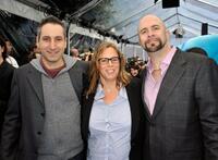 Director Rob Letterman, producer Lisa Stewart and Conrad Vernon at the premiere of "Monsters Vs. Aliens."