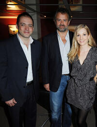 Gareth Neane, Hugh Bonneville and Joanne Froggatt at the screening of ITV's Downton Abbey in London.