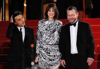 Yvan Attal, Charlotte Gainsbourg and Lars von Trier at the premiere of "Antichrist" during the 62nd International Cannes Film Festival.