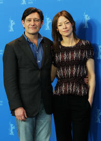 Pierre Bokma and Jenny Schily at the photocall of "Schlafkrankheit" during day three of the 61st Berlin International Film Festival.