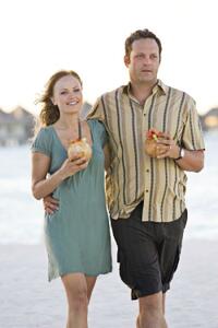 Malin Akerman as Ronnie and Vince Vaughn as Dave in "Couples Retreat."