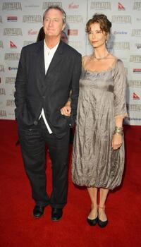 Bryan Brown and Rachel Ward at the world premiere of "Australia."
