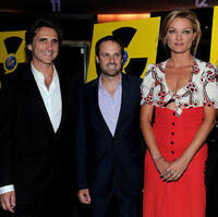 Lawrence Bender, Jeff Skoll and Lucy Walker at the premiere of "Countdown To Zero."