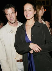 Lorenzo Pisoni and Elisabeth Waterston at the opening night party of "Much Ado About Nothing."