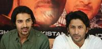 John Abraham and Arshad Warsi at the press conference of "Kabul Express."