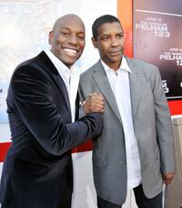 Tyrese Gibson and Denzel Washington at the California premiere of "The Taking of Pelham 1 2 3."
