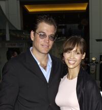 Michael Weatherly and Jessica Alba at the premiere of "The Italian Job."
