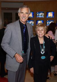 Dennis Weaver and wife Gerry at the surprise 70th birthday party for television talk show host Larry King.