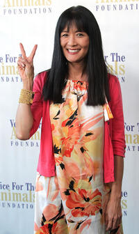 Suzanne Whang at the Voice for Animals Foundation's annual benefit with a "Laugh-In Reunion" in California.