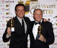 Christian De Sica and Massimo Boldi at the "Grolle d'Oro" Italian Movie Awards.