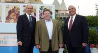 Michael Eisner, George Wendt and John E. Potter at the ceremony honoring Mickey Mouse and friends on new stamps, postal cards and stationery.