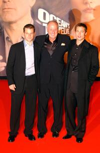 Matt Damon, Jerry Weintraub and Brad Pitt at the European premiere of "Ocean's Twelve."