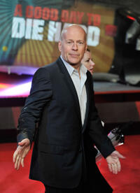 Bruce Willis at the UK premiere of "A Good Day to Die Hard."
