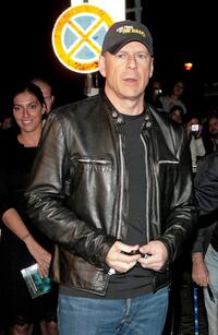 Bruce Willis at the Italian premiere of "Live Free or Die Hard".