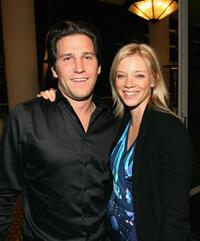 Branden Williams and Amy Smart at the cocktail party during the 20th Anniversary Genesis Awards.