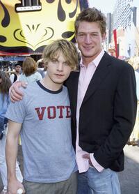 Brady Corbett and Philip Winchester at the premiere of "Thunderbirds."
