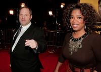 Oprah Winfrey and Harvey Weinstein at the Los Angeles premiere of "The Great Debaters".
