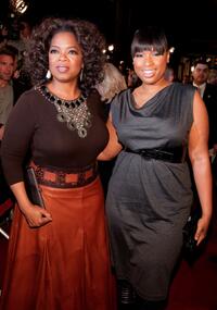 Oprah Winfrey and Jennifer Hudson at the Los Angeles premiere of "The Great Debaters".