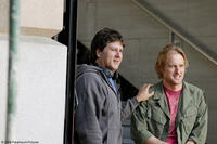 Director Steven Brill and Owen Wilson on the set of "Drillbit Taylor."