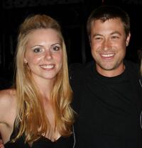 Collette Wolfe and director Jody Hill at the pre-party screening of "The Foot Fist Way."