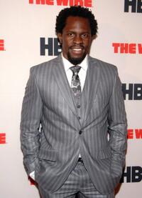 Gbenga Akinnagbe at the premiere of "The Wire."
