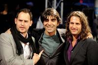 Moritz Bleibtreu, Fatih Akin and Adam Bousdoukos at the opening of Film Festival in Hamburg.