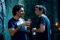 Director Patrick Tatopoulos and Story Creator/Producer Len Wiseman on the set of "Underworld: Rise of the Lycans."