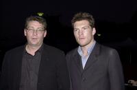 Dean Perry and Sam Worthington at the Australian premiere of "Bootmen."
