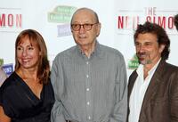 Laurie Metcalf, Neil Simon and Dennis Boutsikaris at the photocall of "The Neil Simon Plays: Brighton Beach Memoirs and Broadway Bound."