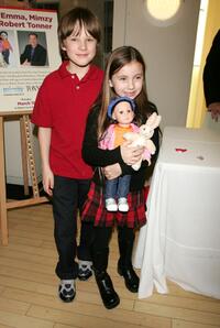 Chris O'Neil and Rhiannon Leigh Wryn at the doll signing to celebrate the premiere of "The Last Mimzy."
