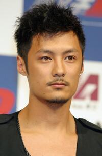 Shawn Yue at the press conference to promote "Initial D."