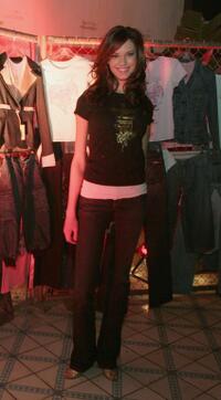Odette Yustman at the party for Karl Kani's new London based line "Live Life and Love Denim" at the Spider Club.
