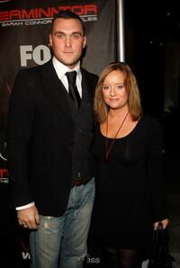 Owain Yeoman and Lucy Davis at the premiere of "Terminator: The Sarah Connor Chronicles."