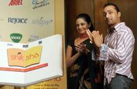 Mandira Bedi and Rahul Bose at the launch of "Children Education Campaign."