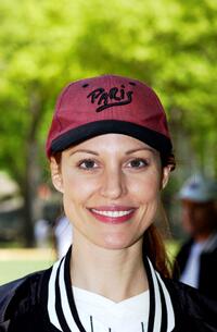 Rachel York at the opening day of the Broadway Softball League.