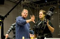 Robert Zemeckis and Robert Presley on the set of "Disney's A Christmas Carol in Disney Digital 3-D."