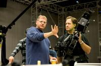 Robert Zemeckis and Robert Presley on the set of "Disney's A Christmas Carol."