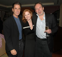 Producer Dan Ireland, Jessica Chastain and Hans Zimmer at the cocktail reception during the Crescendo Award.