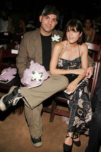 Ahmet Zappa and Selma Blair at the Aire showcase new collection show "The Iceman" during the Olympus Fashion Week.