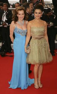 Chopard President Caroline Gruosi-Scheufele and Preity Zinta at the premiere of "The Wind That Shakes The Barley" during the 59th International Cannes Film Festival.