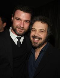 Liev Schreiber and Edward Zwick at the after party of "Defiance."