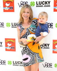 Julie Bowen and her son at the Second Annual Kidstock Music and Art Festival.