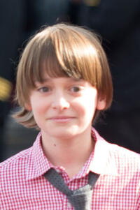Noah Schnapp at the 'Snoopy' And Co. receiving their pilot's 'Wings' at Delta flight Museum.