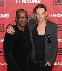 Lennie James and Jamie Campbell Bower at the New York premiere of "The Prisoner."
