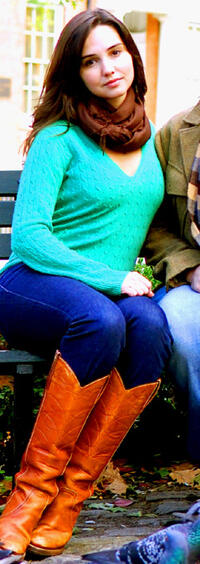 Laura Breckenridge on the set of "Let Them Chirp Awhile."