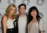 April Bowlby, creator/writer Josh Berman and Margaret Cho at the "Drop Dead Diva: Season One Finale" in California.