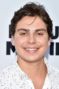 Jake T. Austin at the Saks Fifth Avenue window unveiling with the cast of "The Emoji Movie" in New York City.