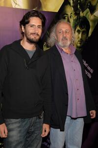 Juan Diego Botto and Montxo Armendariz at the premiere of "Siete Mesas de Billar Frances."