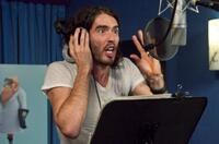 Russell Brand on the set of "Despicable Me."